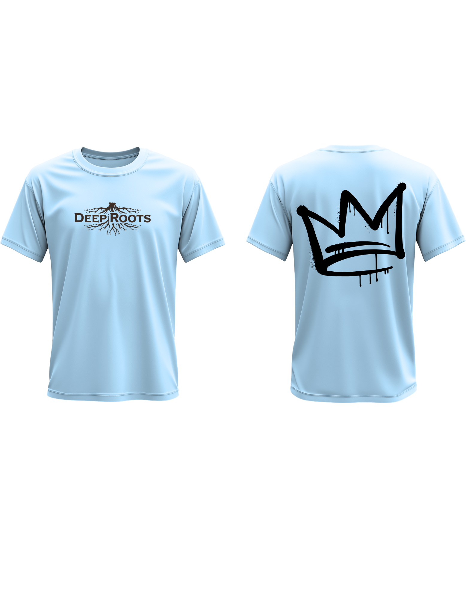 DeepRoots sky blue t-shirt with Crown design - South African streetwear